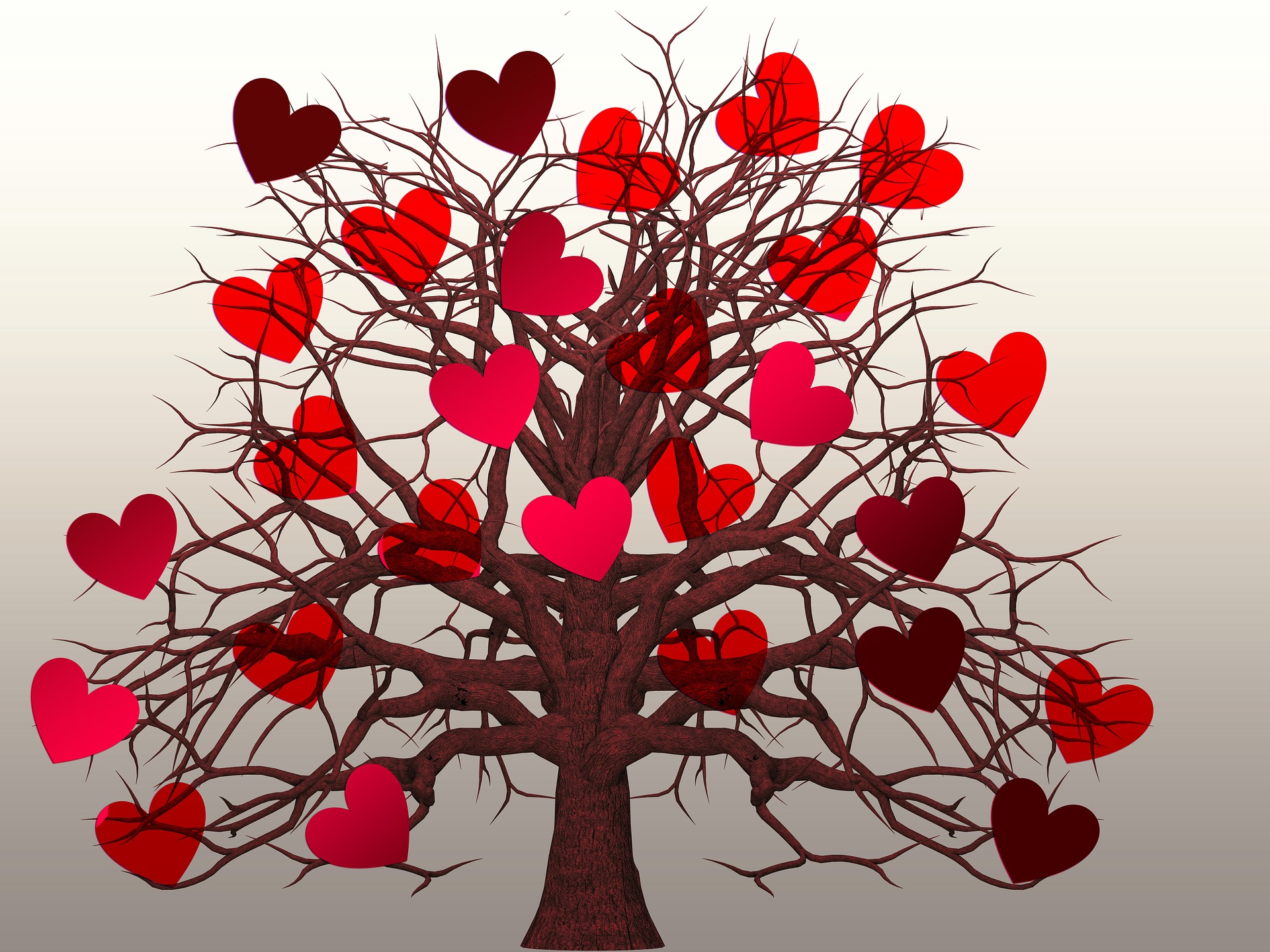 hearts in tree